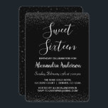Invitation Rose d'argent Sweet sixteen pétal<br><div class="desc">Confetti Argent Sparkle Parties scintillant Sweet sixteen Anniversaire Invitation de fête. Cette invitation est parfaite pour le Rose Confetti Sparkle Parties scintillant Sweet 16 Anniversaire à la recherche de célébrer avec des Roses floraux pour la Saint-Valentin.</div>