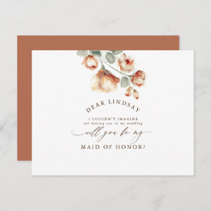 Invitation Rose d'automne Floral Bridesmaid - Maid of Honor