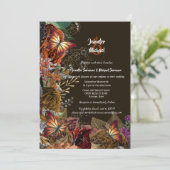 Invitation Rose d'automne papillon d'automne feuillage argent (Debout devant)