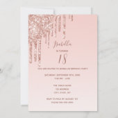 Invitation rose de 18e anniversaire robe or parties scintilla (Dos)