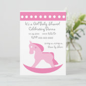 Invitation rose de baby shower de cheval de (Debout devant)