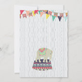 Invitation rose de baby shower de cirque (Dos)