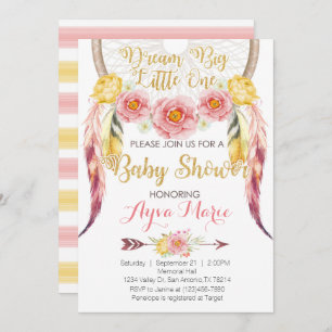 Invitation rose de baby shower de Dreamcatcher