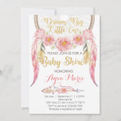 Invitation rose de baby shower de Dreamcatcher (Devant)