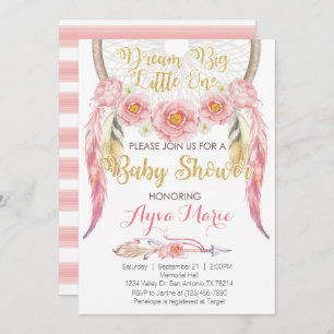 Invitation rose de baby shower de Dreamcatcher
