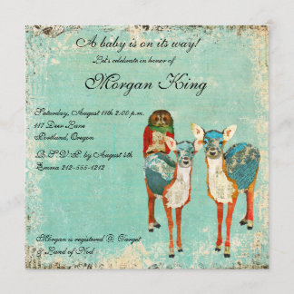 Invitation rose de baby shower de hibou et de