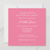 Invitation rose de baby shower de la robe de (Dos)