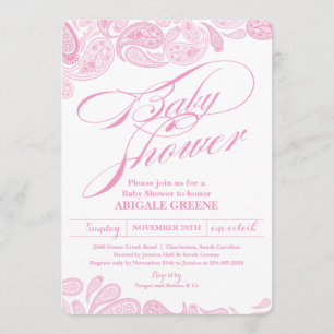 Invitation rose de baby shower de Paisley