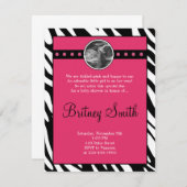 Invitation rose de baby shower de photo de (Devant / Derrière)