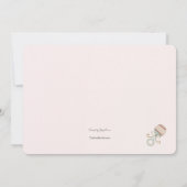 Invitation rose de baby shower de photo de hochet (Dos)