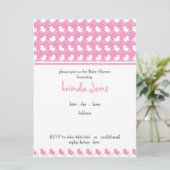 invitation rose de baby shower de rangée de canard (Debout devant)