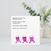 Invitation rose de baby shower de robot (Debout devant)