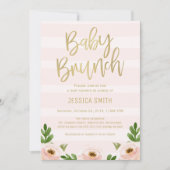Invitation rose de baby shower de roses de (Devant)