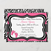 Invitation rose de baby shower d'impression de (Devant / Derrière)