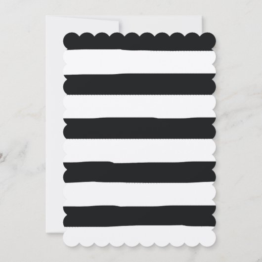 Invitation Rose de bandes d'aquarelle noir et blanc (Dos)