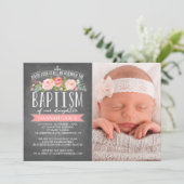 Invitation rose de baptême de rose de tableau de (Debout devant)