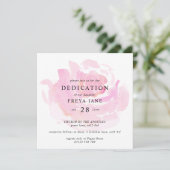 Invitation Rose de bébé Dedication Carré (Debout devant)