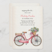 Invitation rose de bicyclette (Devant / Derrière)