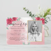 Invitation Rose de Bourgogne moderne Photo Célébration de la  (Debout devant)