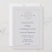 Invitation Rose de boussole Mariage de cadre officiel côtier  (Devant)