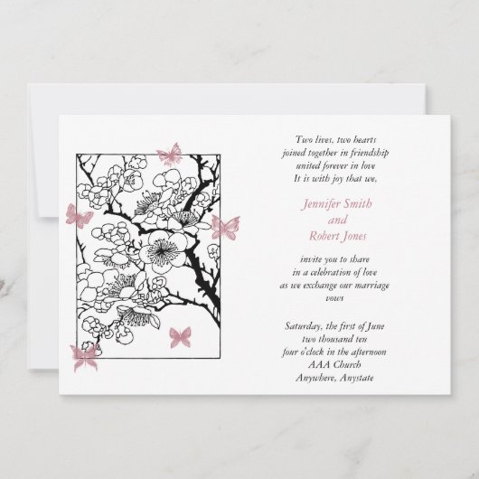 Invitation Rose de Butterfly Dreams (Devant)