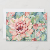 Invitation Rose de cactus à la douche nuptiale (Dos)