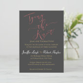 Invitation Rose de calligraphie Gold Tying Mariage de paillet (Debout devant)