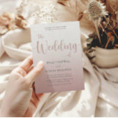 Invitation Rose de calligraphie moderne Mariage or