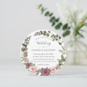 Invitation Rose de cannelle Blush Floral Greenery Boho Mariag (Debout devant)