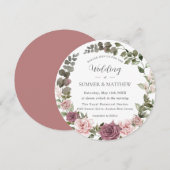 Invitation Rose de cannelle Blush Floral Greenery Boho Mariag (Devant / Derrière)