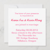 Invitation rose de cerisier sakura mariage chinois (Dos)