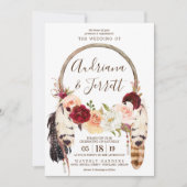 Invitation Rose de chasse et de chasse Dream Catcher Mariage  (Devant)