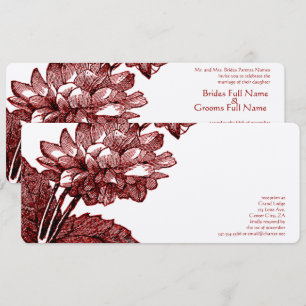 Invitation Rose de chou élégante victorienne bordeaux
