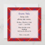 Invitation Rose de clan Tartan (Dos)