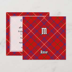 Invitation Rose de clan Tartan