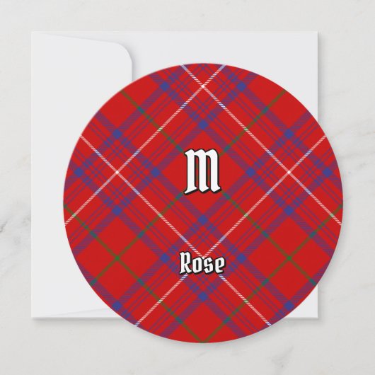 Invitation Rose de clan Tartan (Devant)