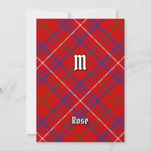 Invitation Rose de clan Tartan (Devant)