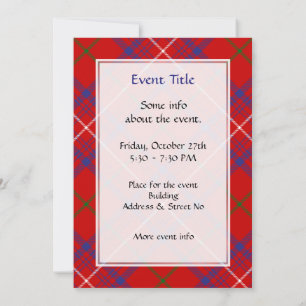 Invitation Rose de clan Tartan
