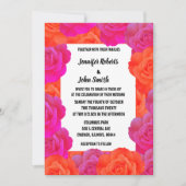 Invitation Rose de code QR Floral orange rose Motif Mariage (Devant)
