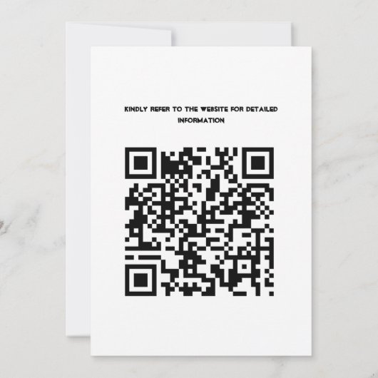 Invitation Rose de code QR Floral orange rose Motif Mariage (Dos)