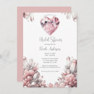 Invitation Rose de Coeur rose Quartz Love Fête des mariées de