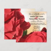Invitation Rose de coin rouge Mariage (Devant / Derrière)
