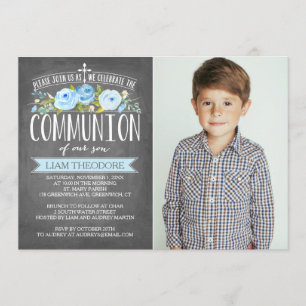 Invitation rose de communion du tableau de