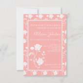 Invitation Rose de corail douche nuptiale (Devant)