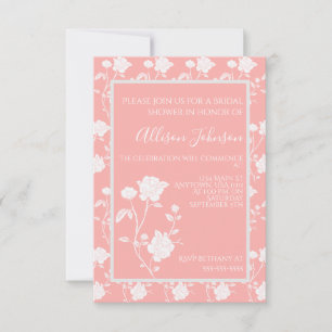 Invitation Rose de corail douche nuptiale