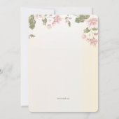 Invitation rose de cornouillers (Dos)