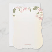 Invitation rose de cornouillers (Dos)