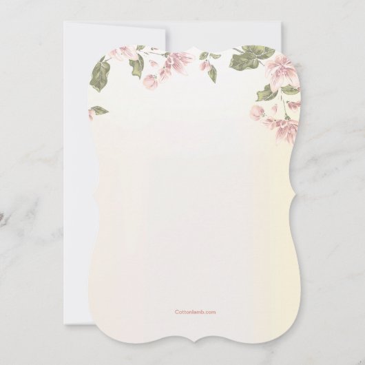 Invitation rose de cornouillers (Dos)