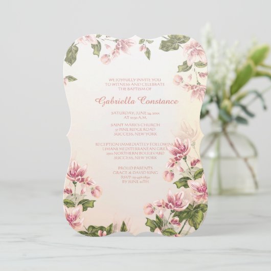 Invitation rose de cornouillers (Debout devant)