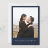 Invitation Rose de couleur bleu marine Floral Photo Mariage (Dos)